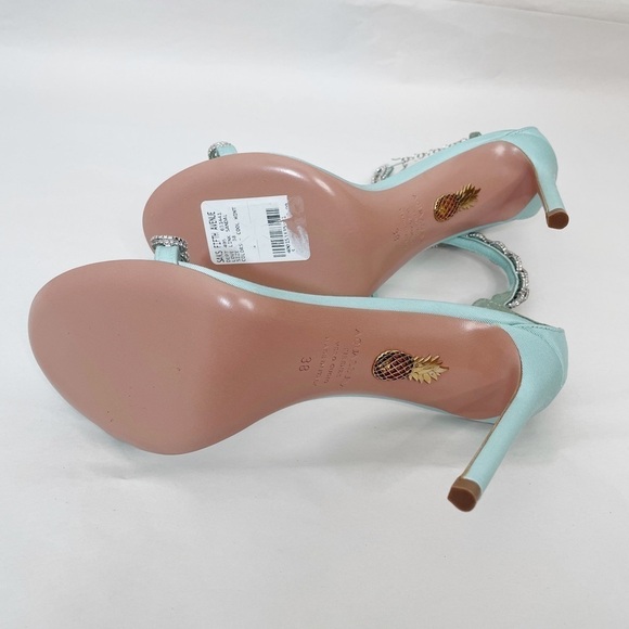 Worn once Aquazzura Love Link Crystal Embellished Heels - Picture 7 of 10